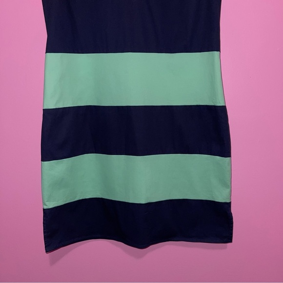 Sail‎ to Sable Dress Women’s Size Medium Green Navy Striped Shift Sleeveless - Picture 4 of 11